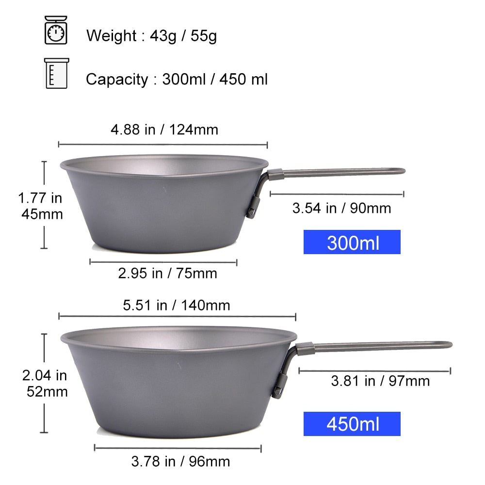 Widesea Camping Titanium Topf