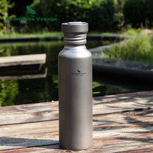 Lade das Bild in den Galerie-Viewer, Titan Wasserflasche mit Titan Deckel Outdoor Camping Trinkflasche 750ml‎
