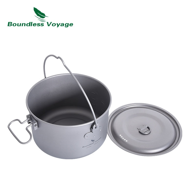 Titan Topf 1,3L Camping Hängetopf Suppentopf mit Deckel Outdoor Kochgeschirr