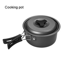 Lade das Bild in den Galerie-Viewer, Camping Kochgeschirr Set Aluminium Antihaft-Portable Outdoor Geschirr Wasserkocher Topf Kochset Kochpfanne Schüssel zum Wandern BBQ Picknick‎
